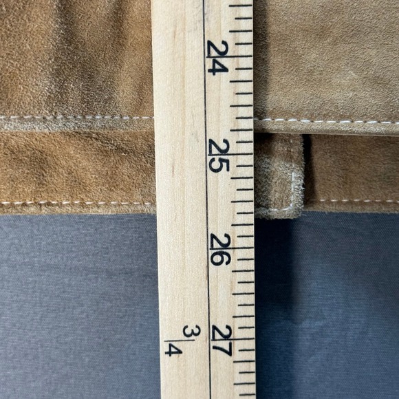 Vintage Brandon Thomas Womens XL Tan Suede Vest Button Front Pockets Ranch Boho - Picture 7 of 7